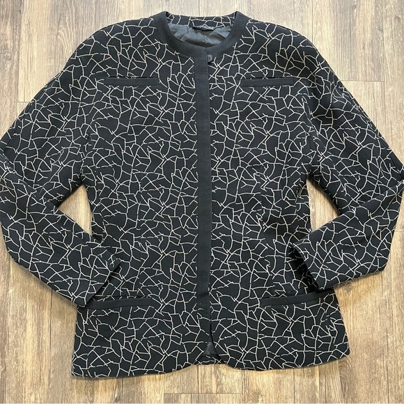 Gianni Versace Vtg Black White Wool Shearling Coat Button Jacket Retro Y2W 10 - Picture 7 of 17